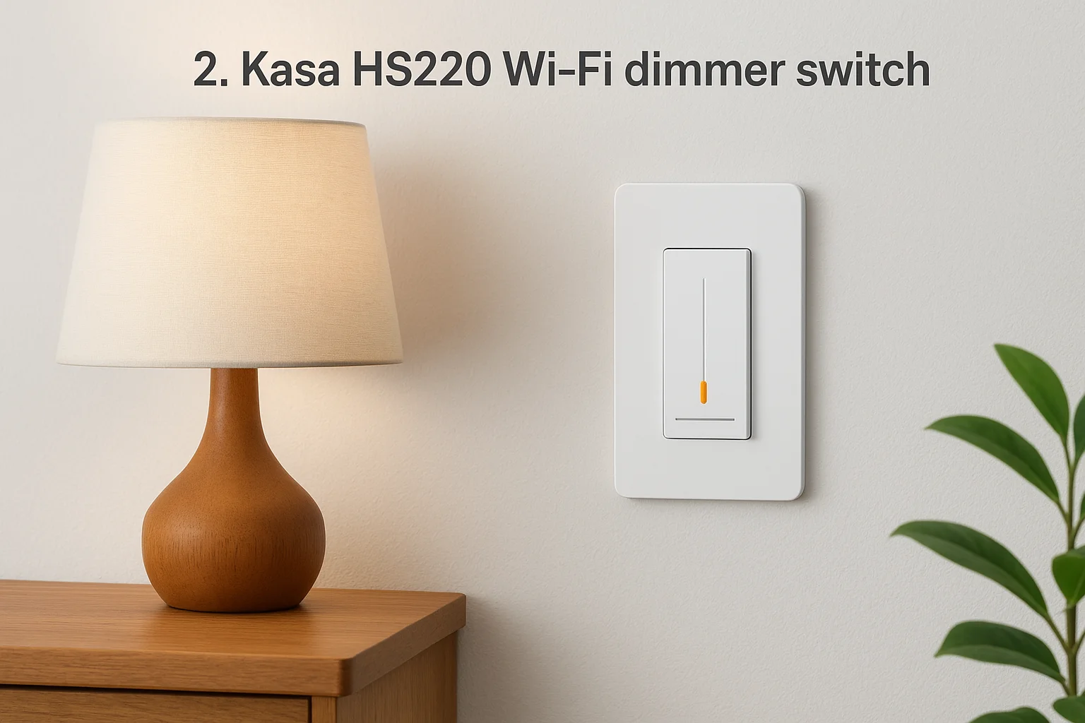 2. Kasa HS220 Wi‑Fi dimmer switch